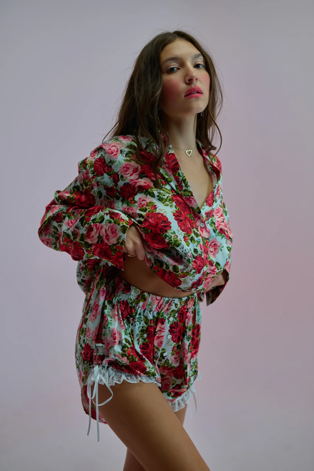 Roses Are Red Silk Slumber Party Set - Image 12