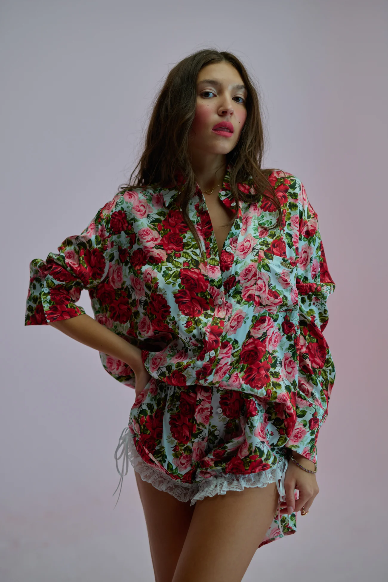 Roses Are Red Silk Slumber Party Set - Image 13