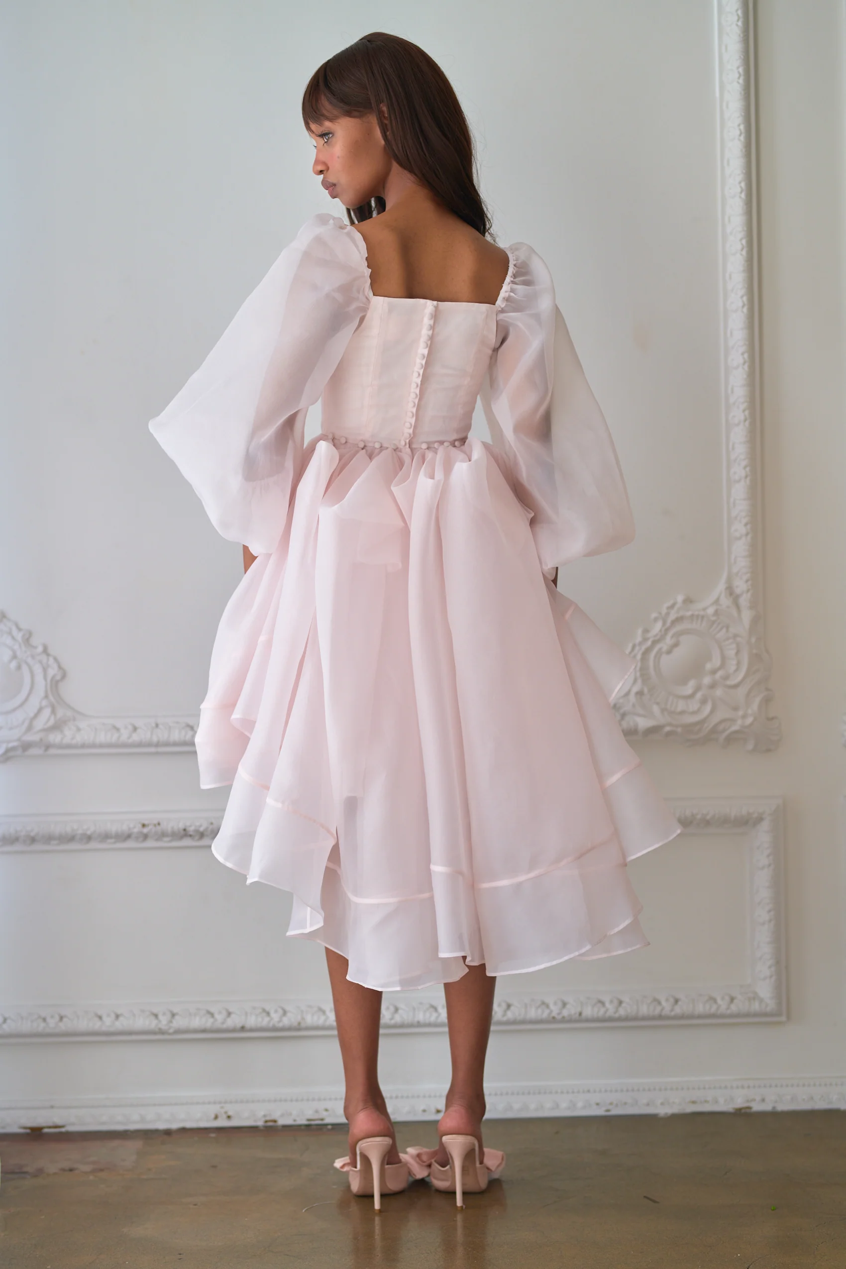 The Blush Angel Mini Bustle Dress - Image 15
