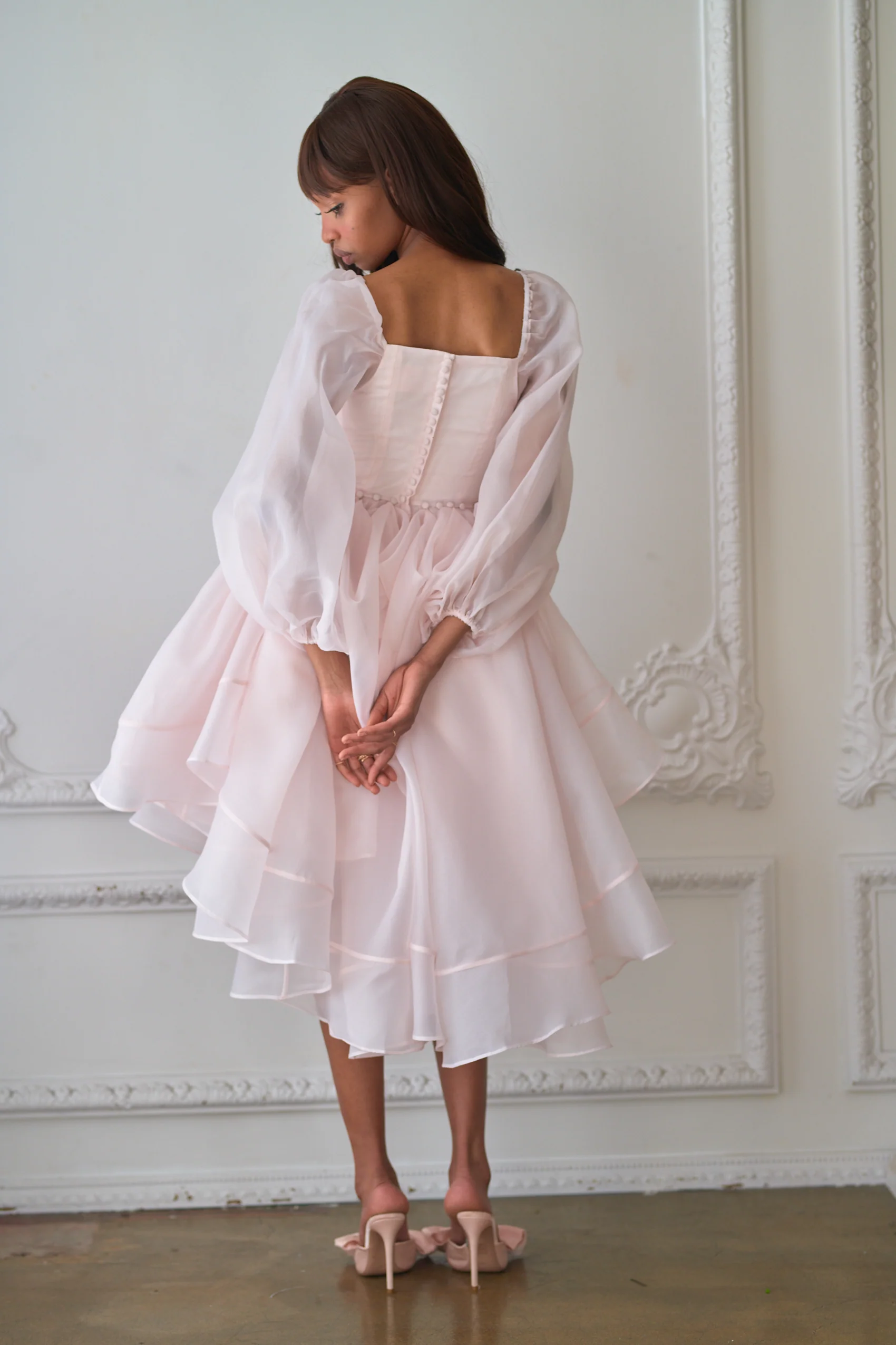 The Blush Angel Mini Bustle Dress - Image 18