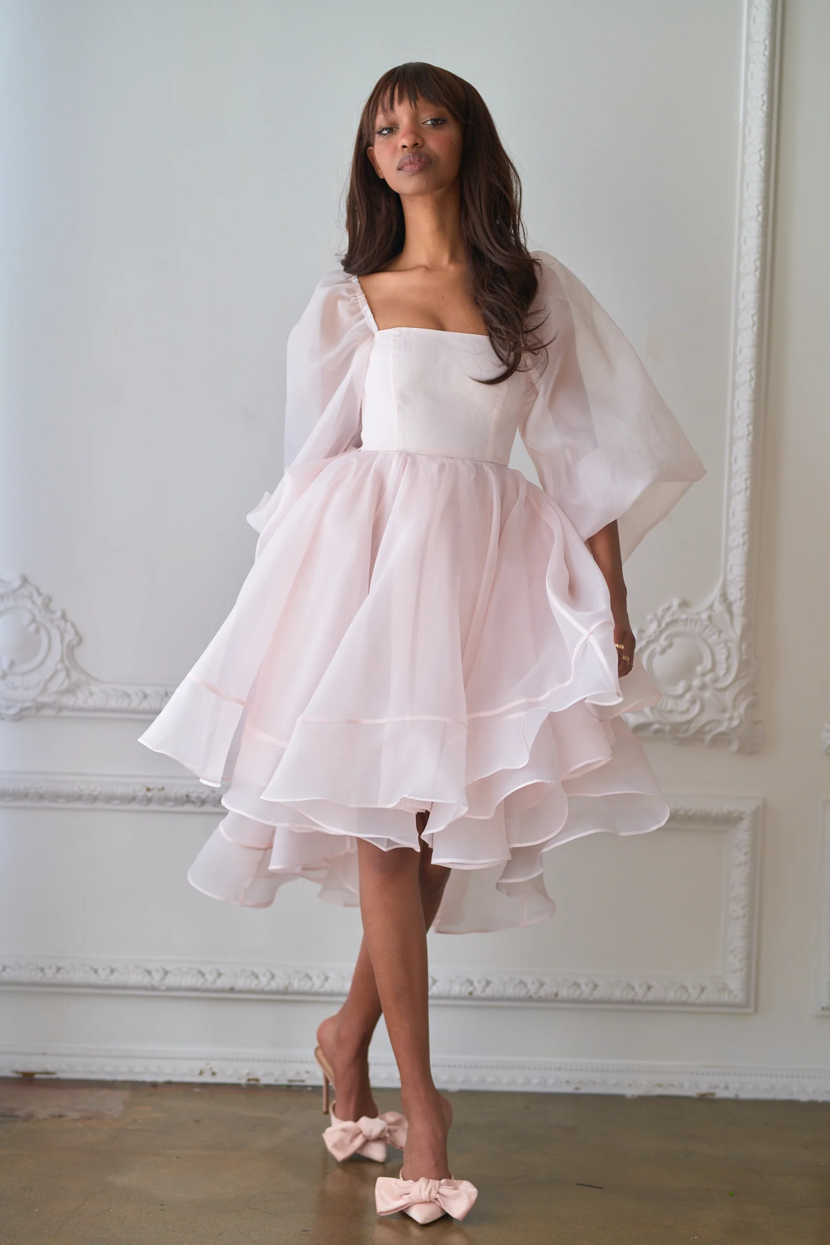 The Blush Angel Mini Bustle Dress - Image 5