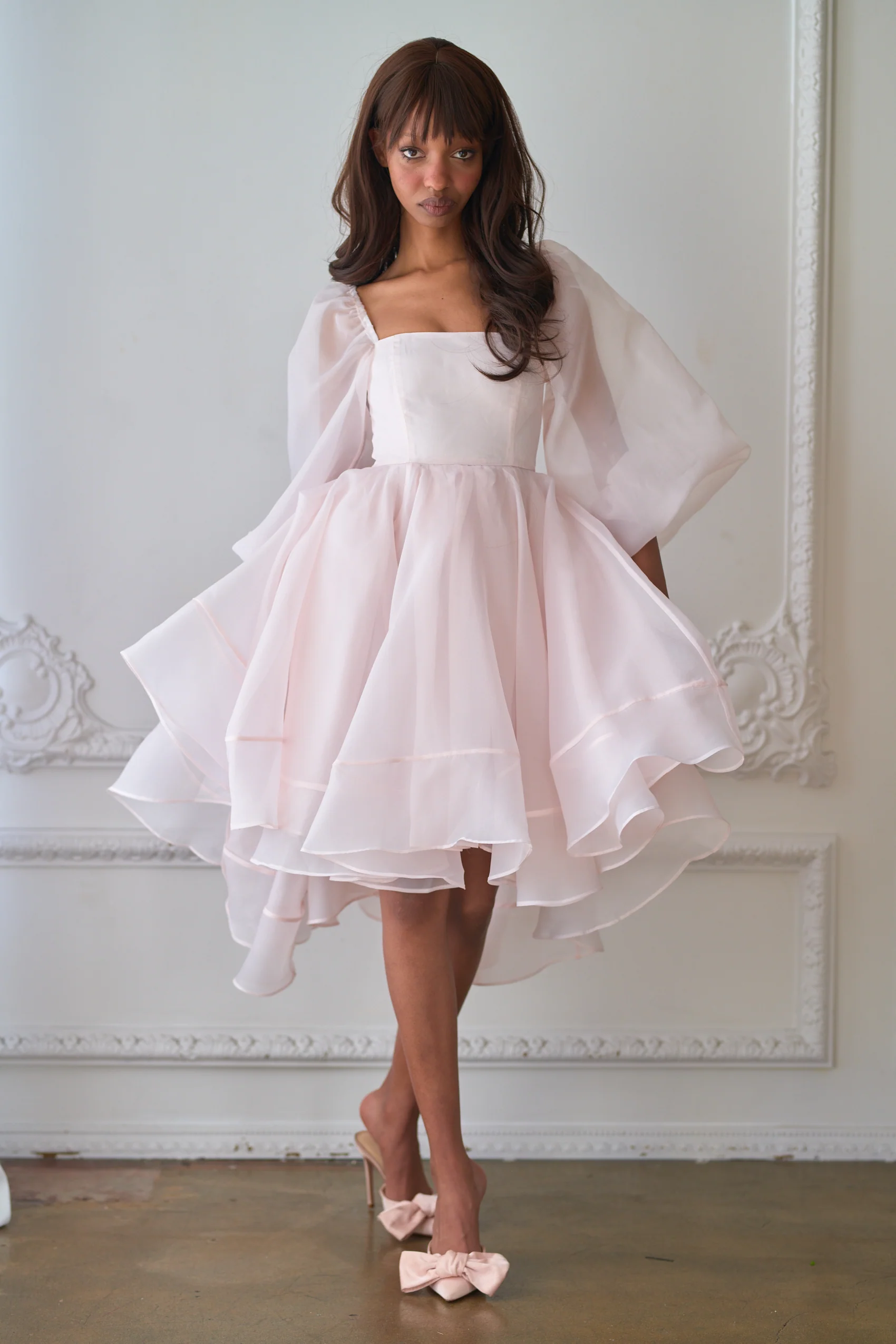 The Blush Angel Mini Bustle Dress - Image 6