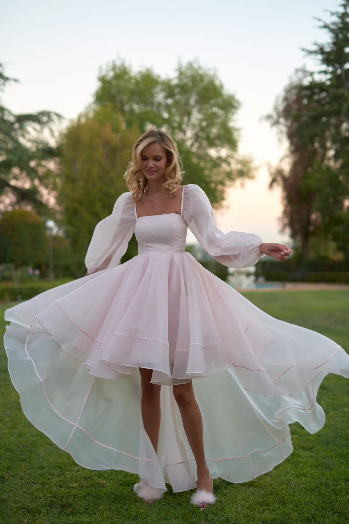 The Blush Angel Mini Bustle Dress - Image 9