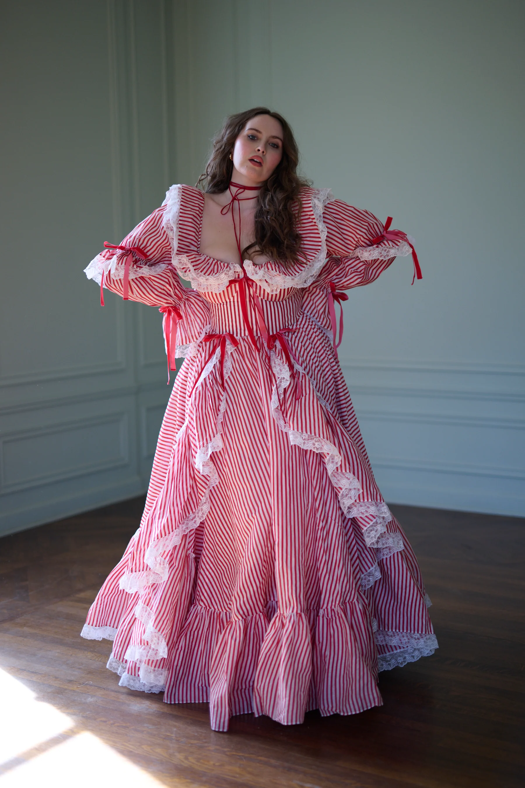 The Candy Stripe Waltz Gown - Image 18