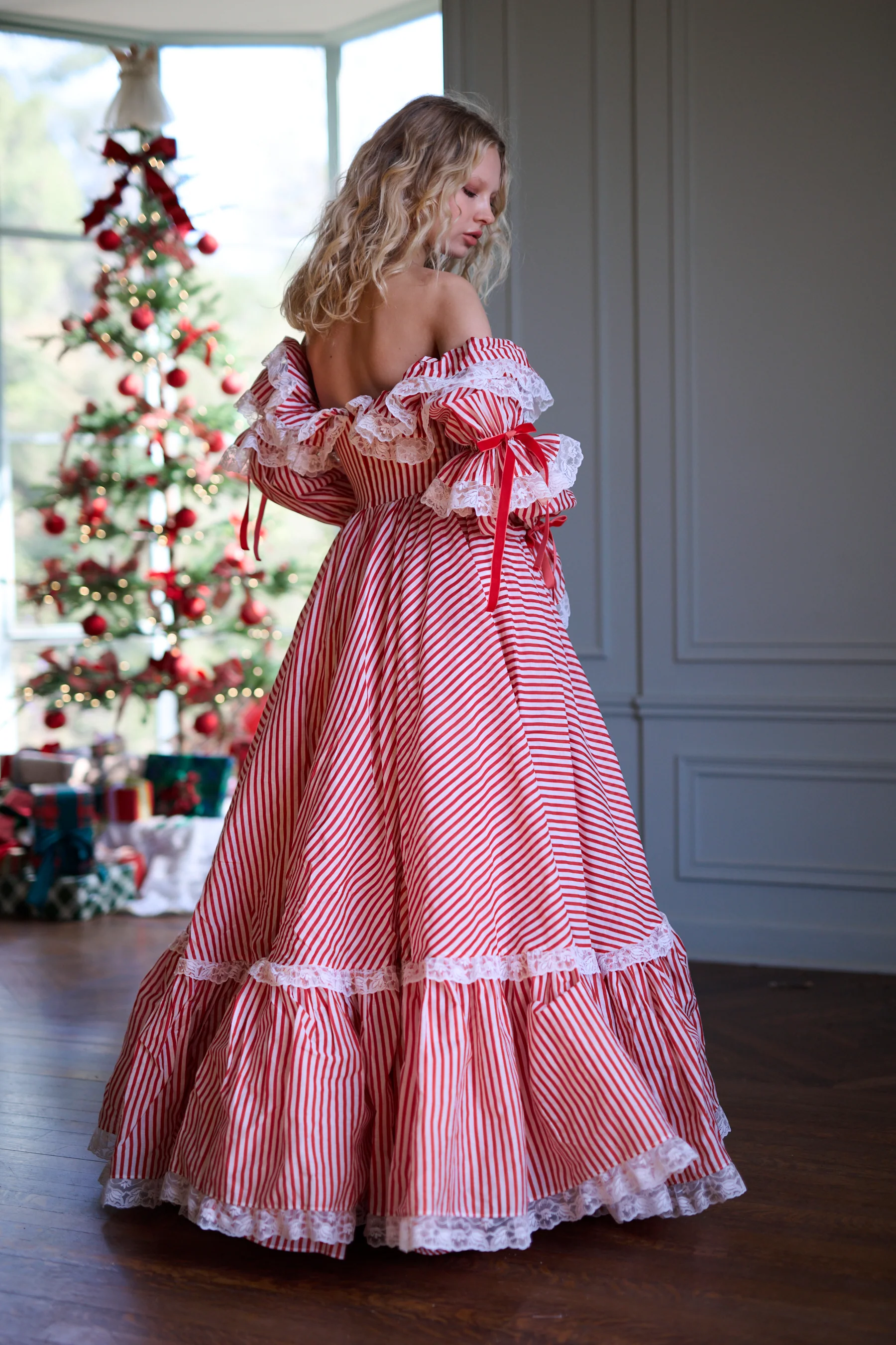 The Candy Stripe Waltz Gown - Image 25