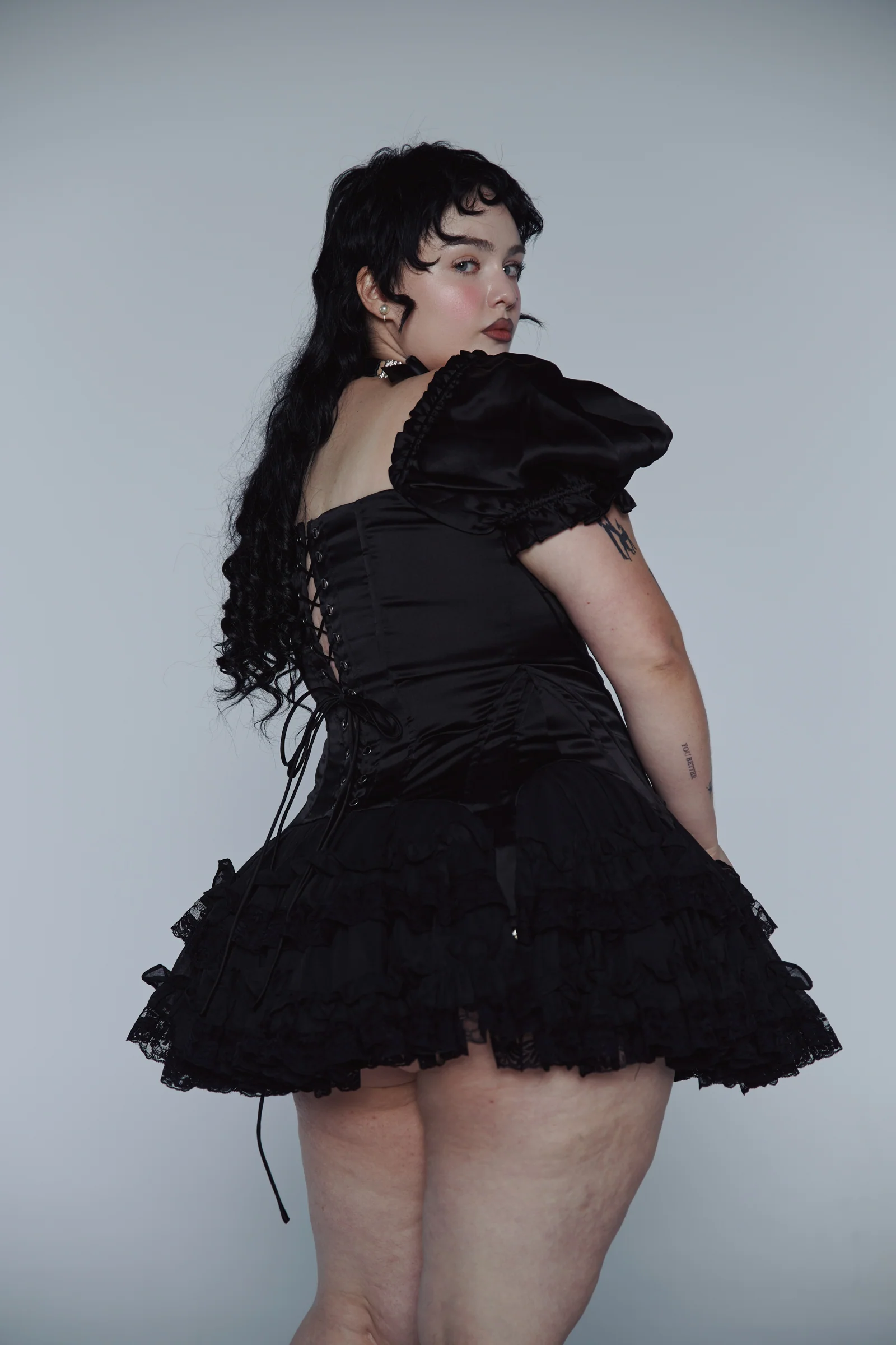 The Silk Satin Caviar Femme Fatale Corset - Image 3