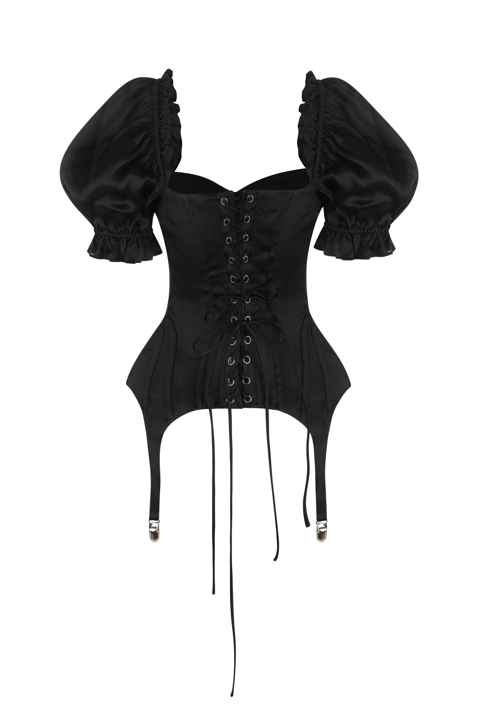 The Silk Satin Caviar Femme Fatale Corset - Image 4