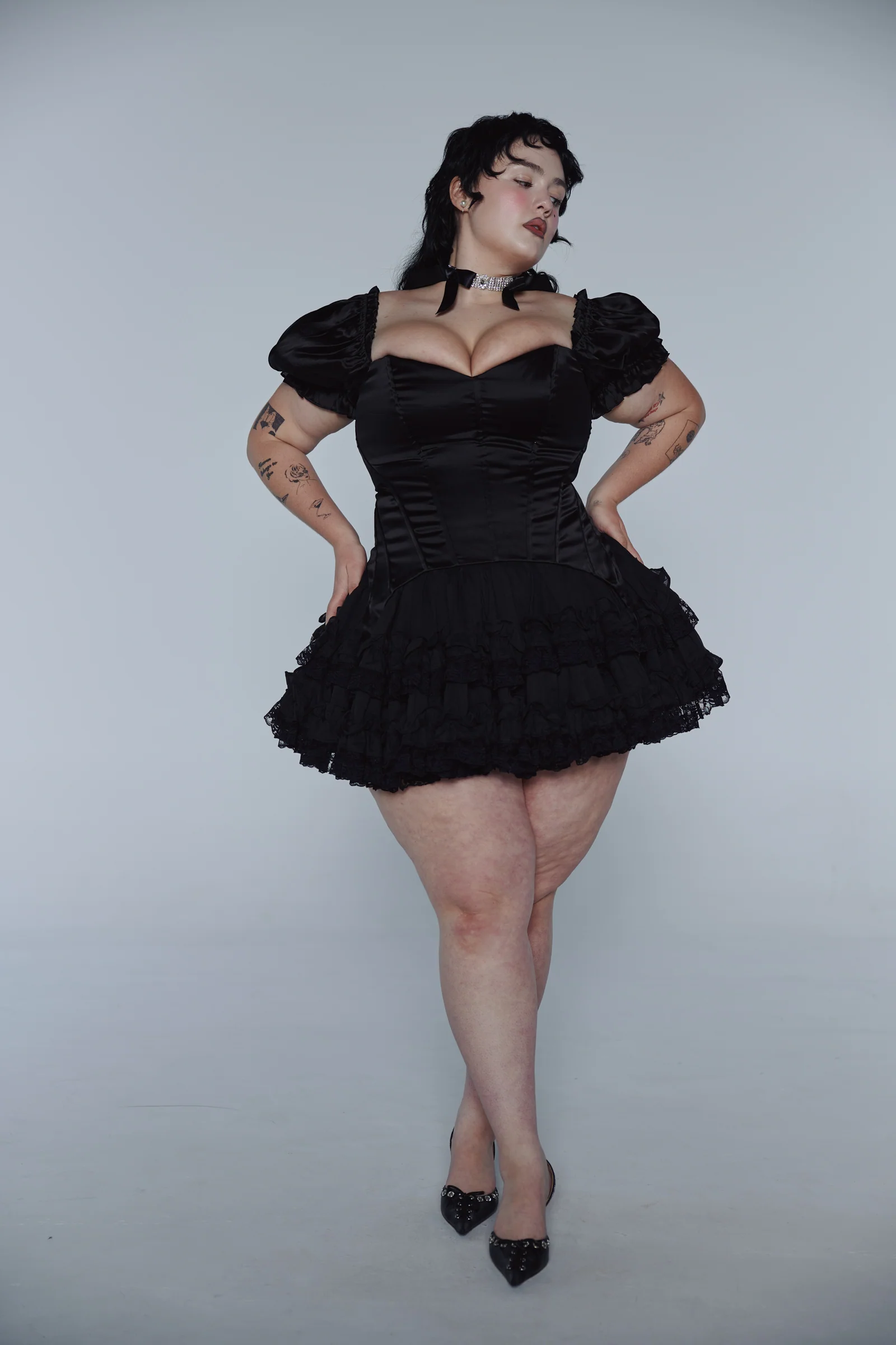 The Silk Satin Caviar Femme Fatale Corset - Image 8