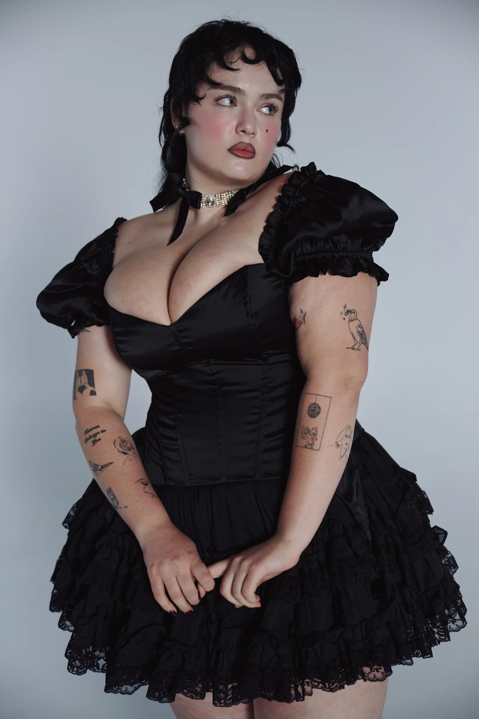 The Silk Satin Caviar Femme Fatale Corset - Image 9