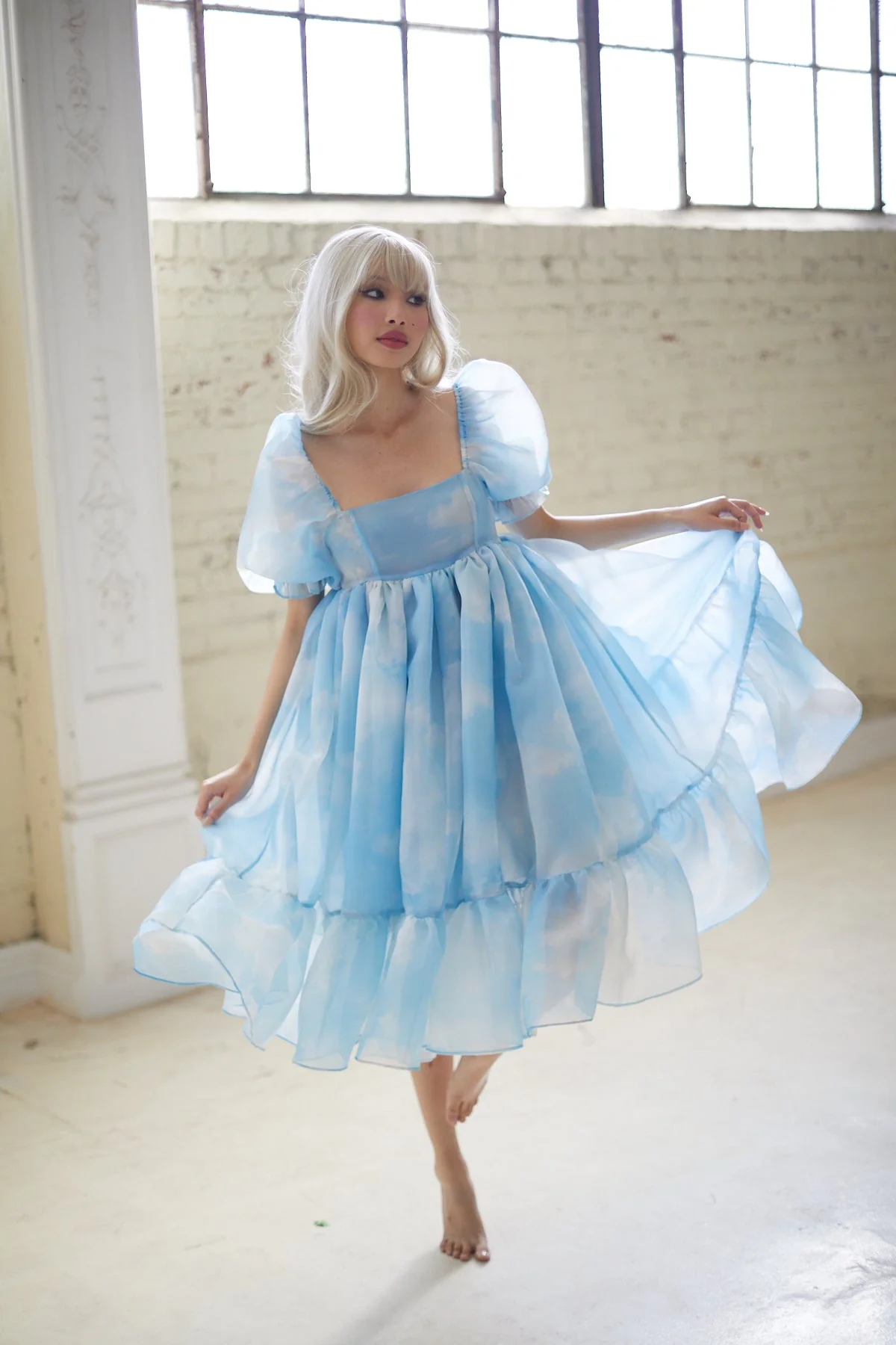Head in the Clouds French Puff Dress - Image 5
