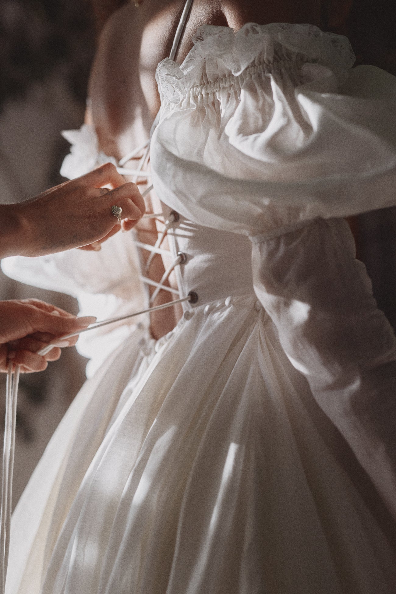 The Ivory Silk Organdy Maiden Gown - Image 13