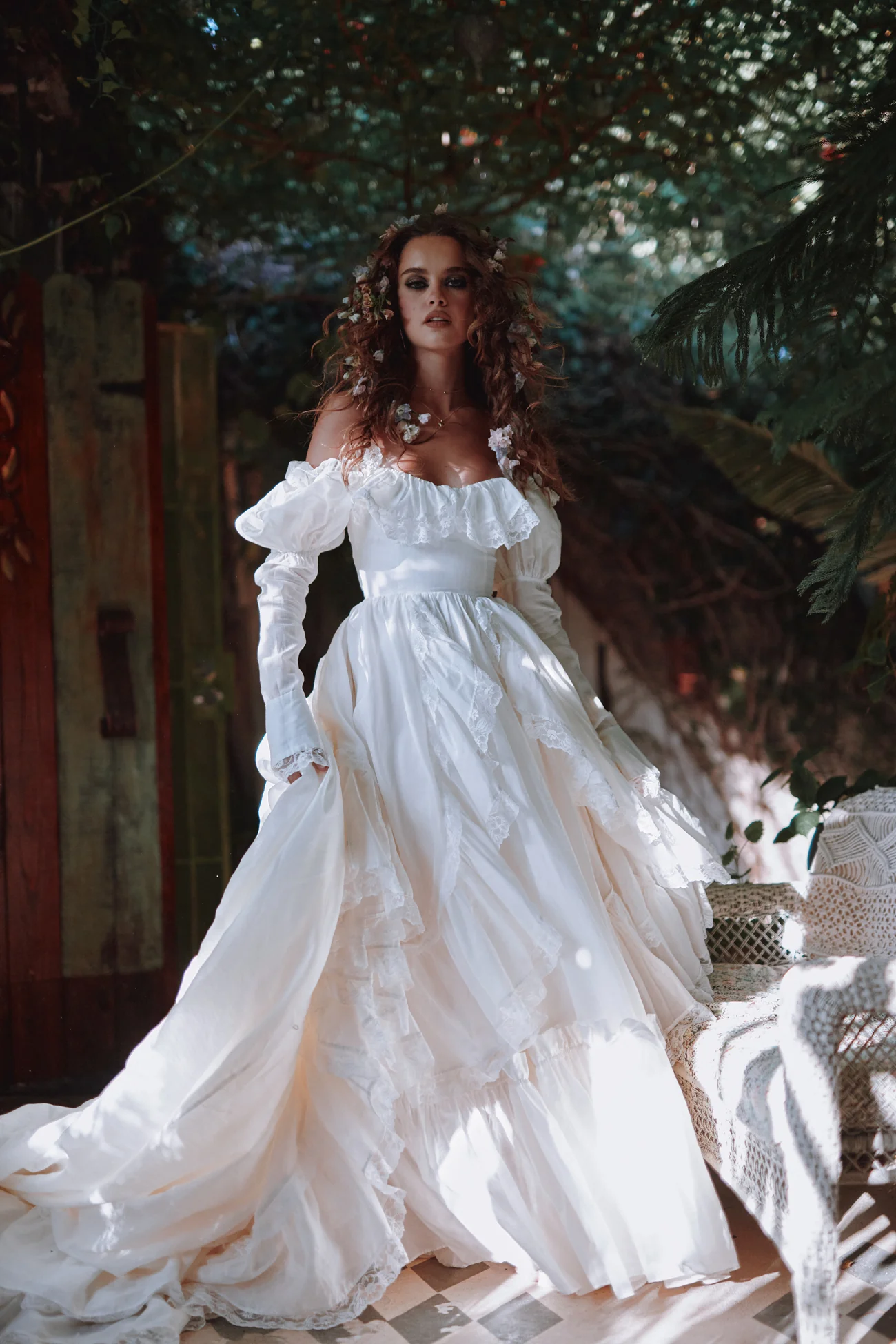 The Ivory Silk Organdy Maiden Gown - Image 14