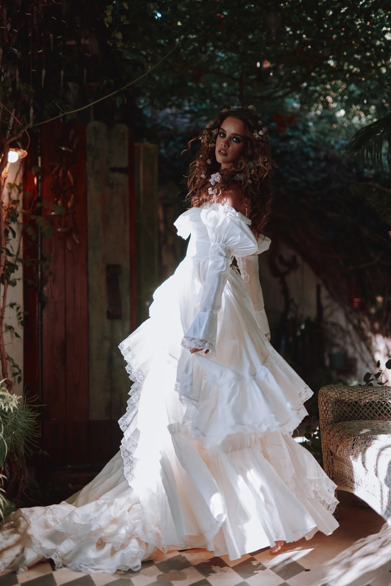 The Ivory Silk Organdy Maiden Gown - Image 15