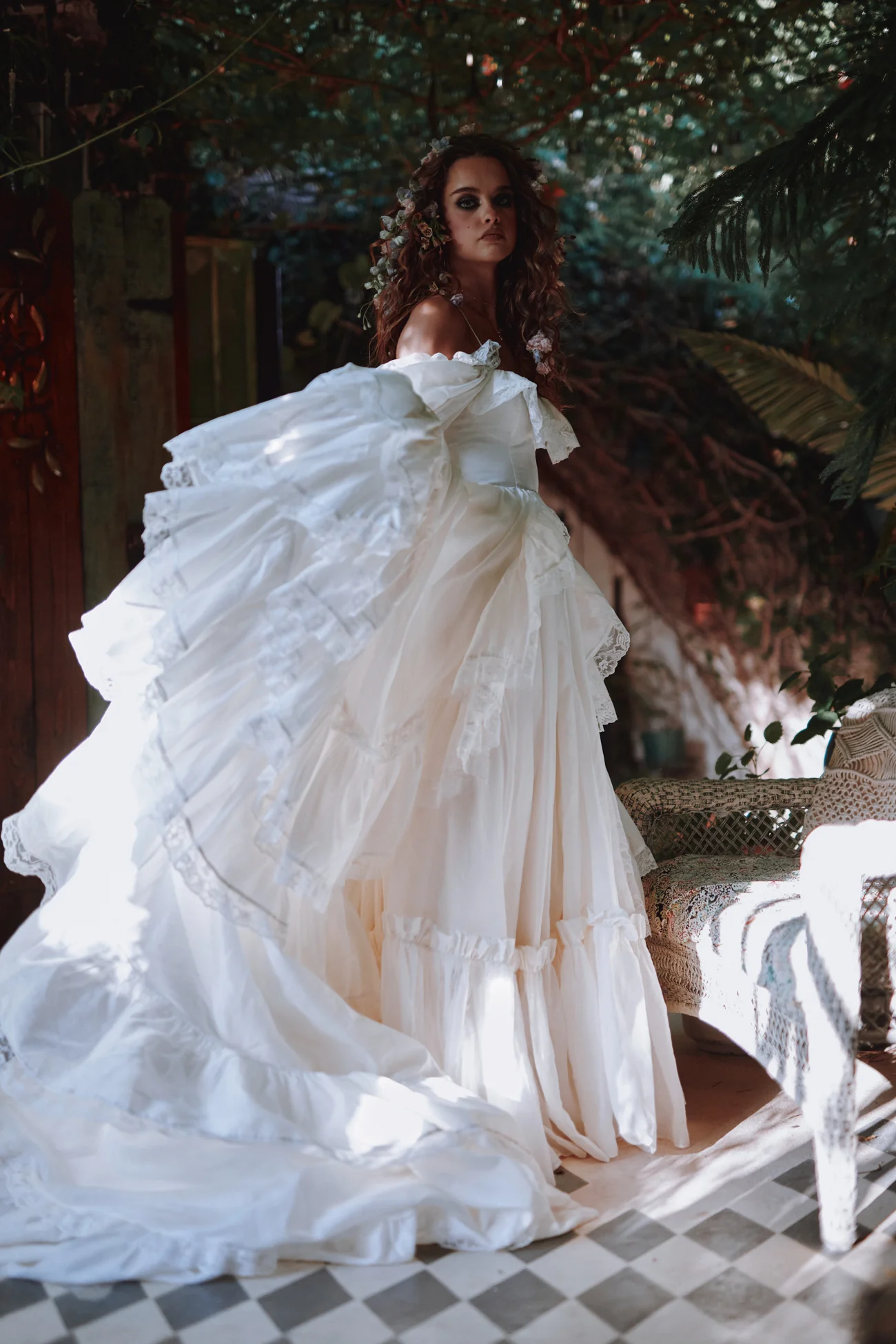 The Ivory Silk Organdy Maiden Gown - Image 16