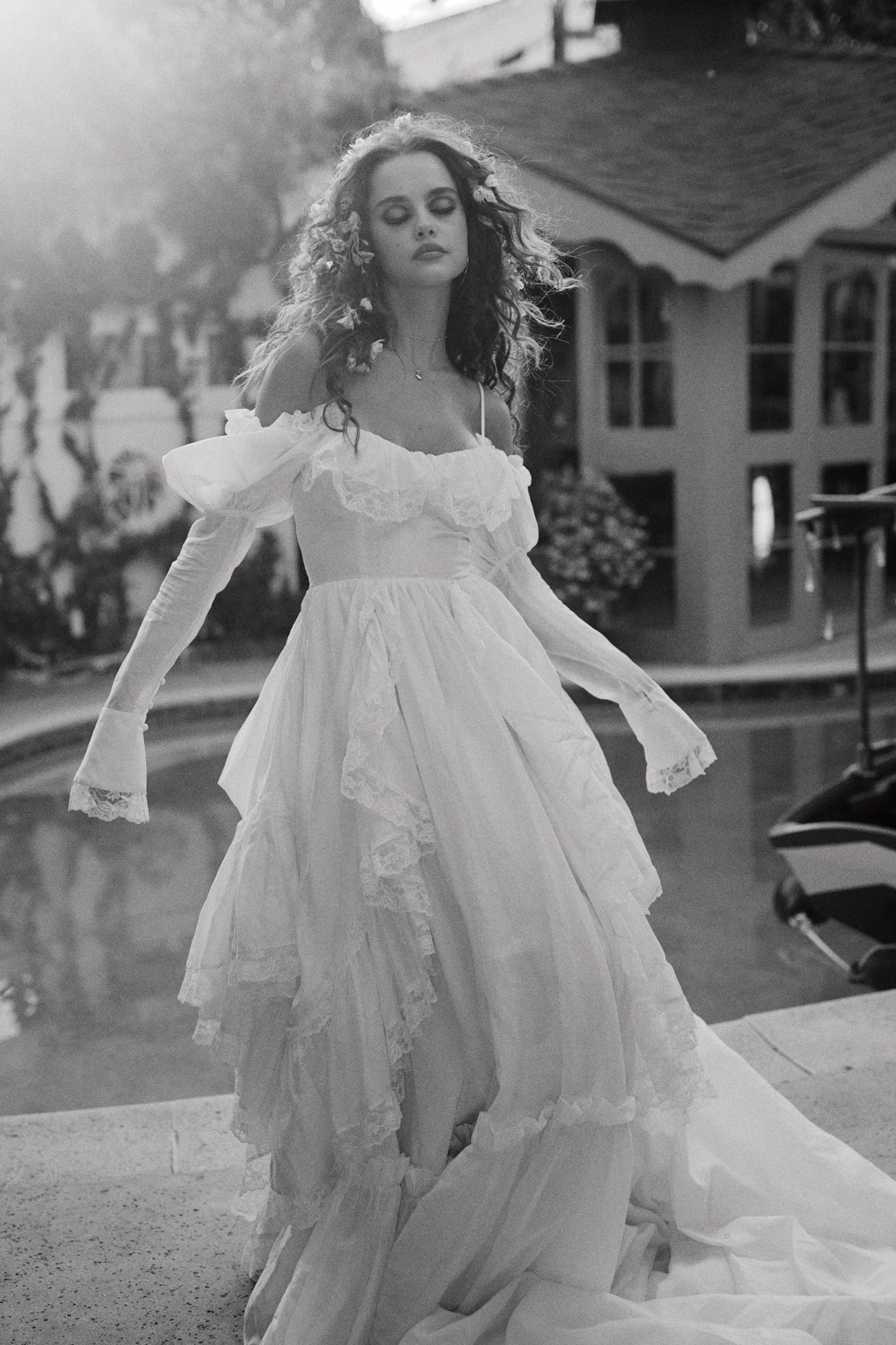 The Ivory Silk Organdy Maiden Gown - Image 20