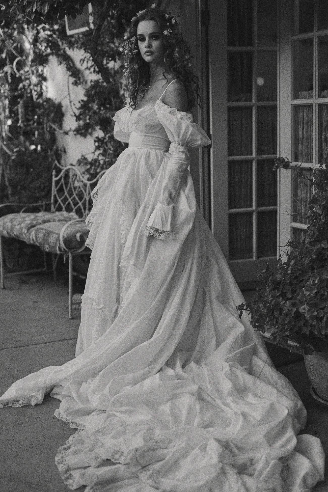 The Ivory Silk Organdy Maiden Gown - Image 24