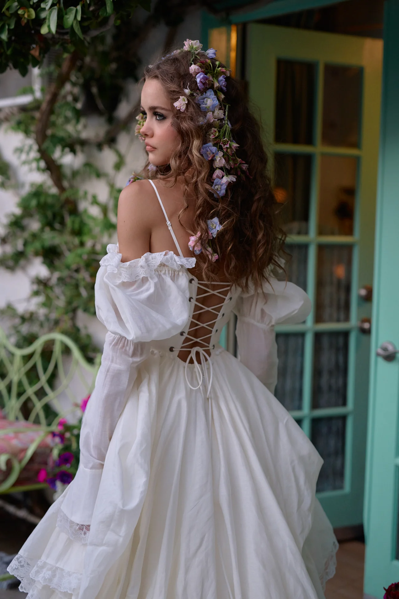 The Ivory Silk Organdy Maiden Gown - Image 25