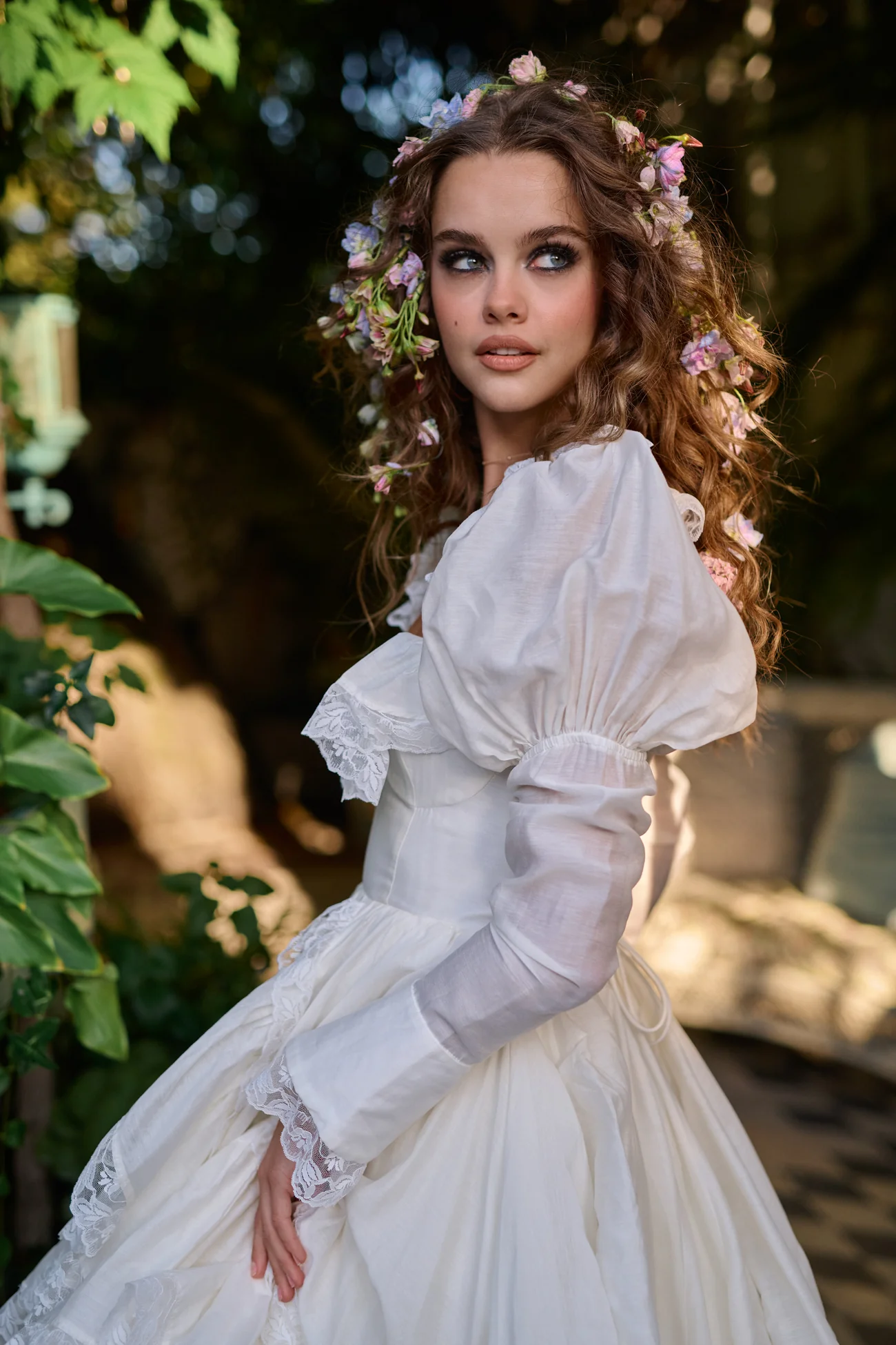 The Ivory Silk Organdy Maiden Gown - Image 30