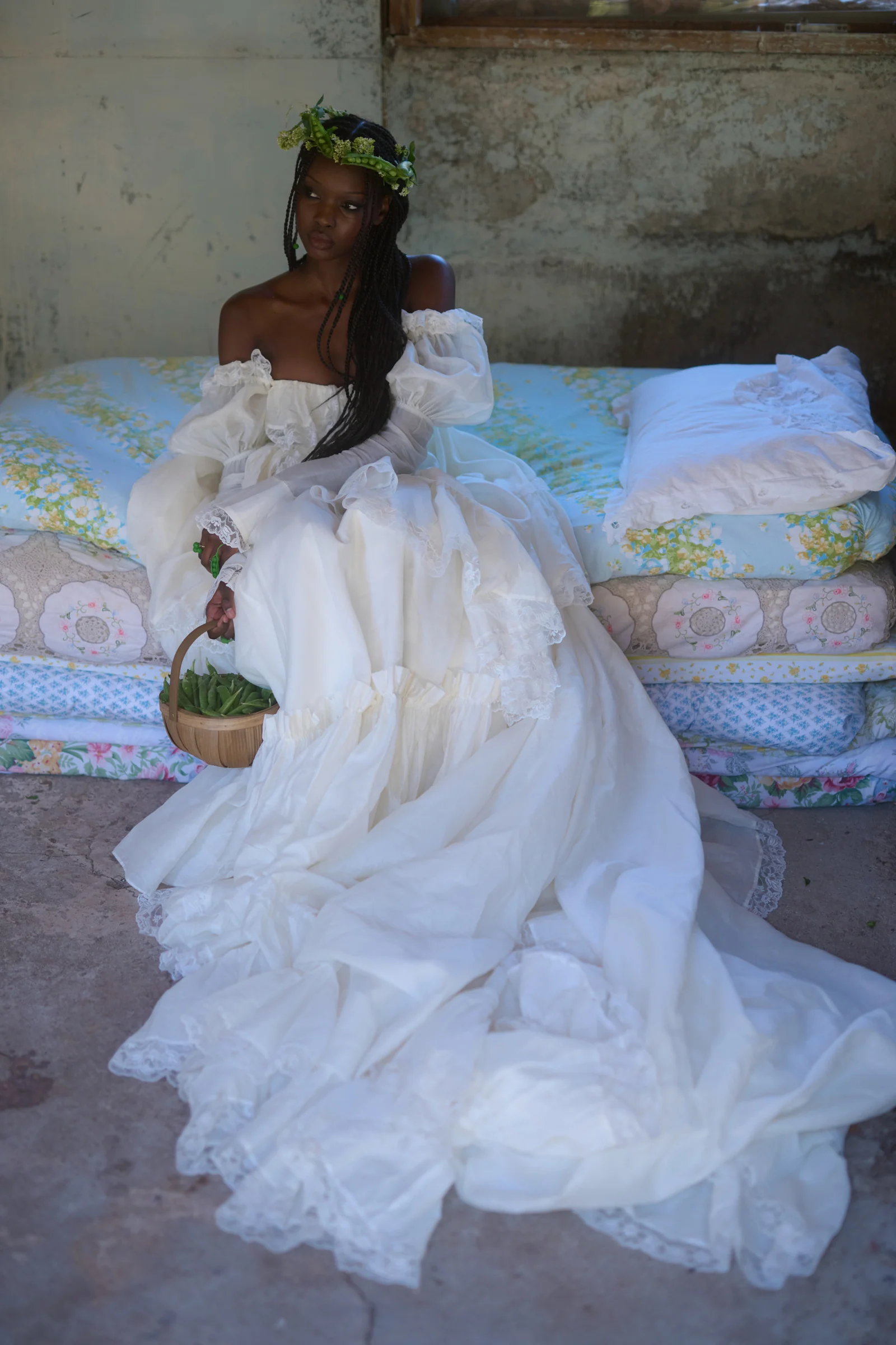 The Ivory Silk Organdy Maiden Gown - Image 36