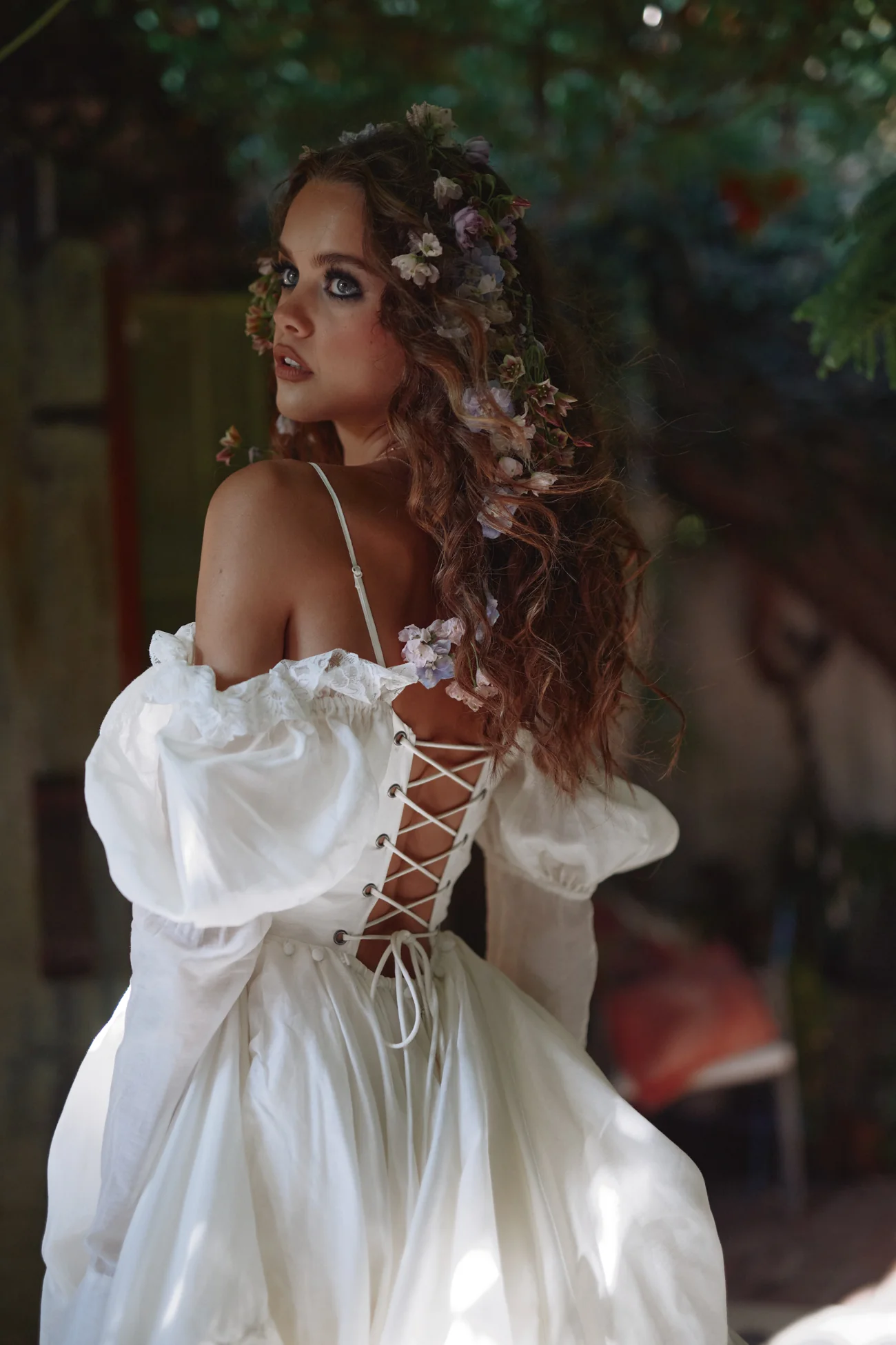 The Ivory Silk Organdy Maiden Gown - Image 4