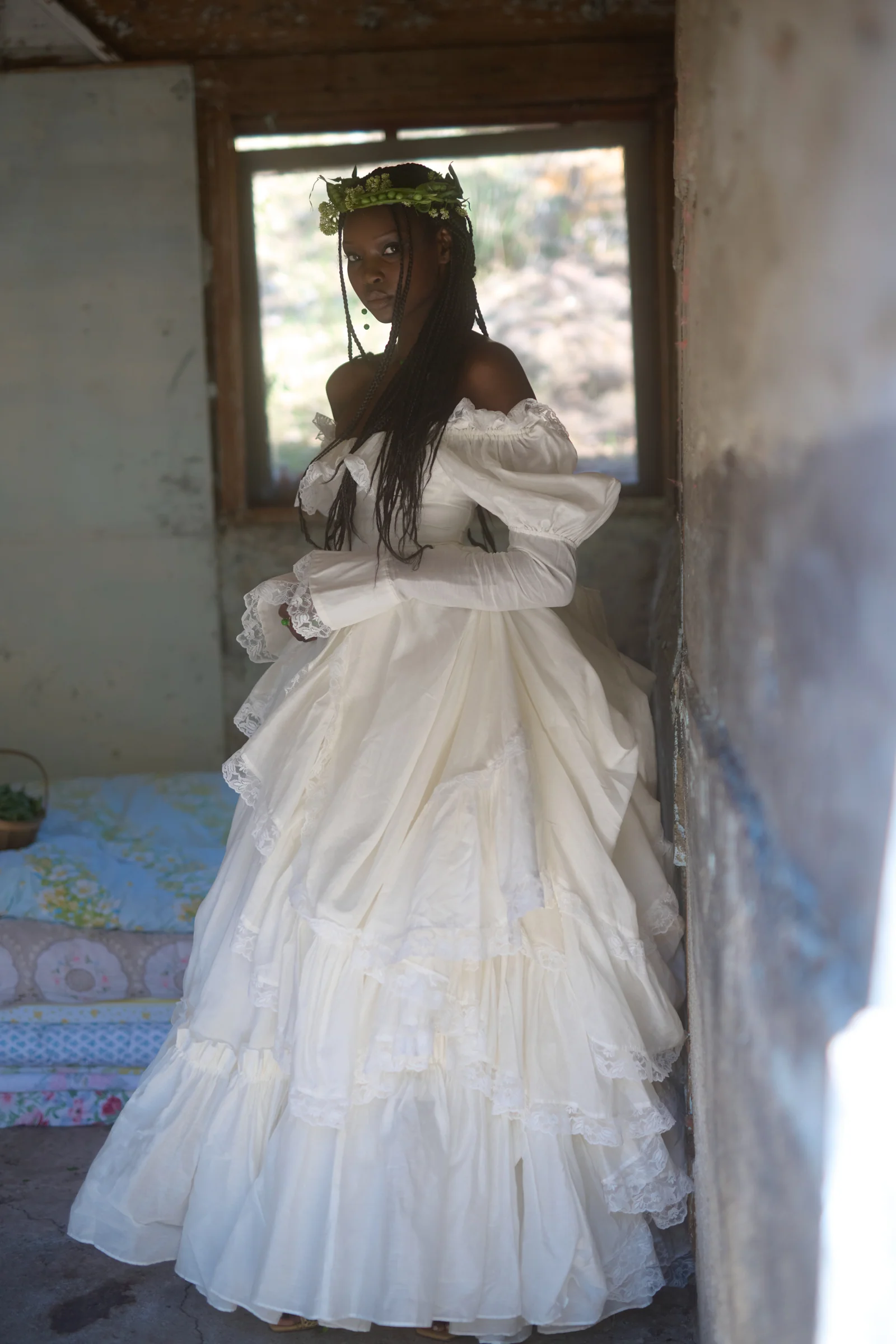 The Ivory Silk Organdy Maiden Gown - Image 48