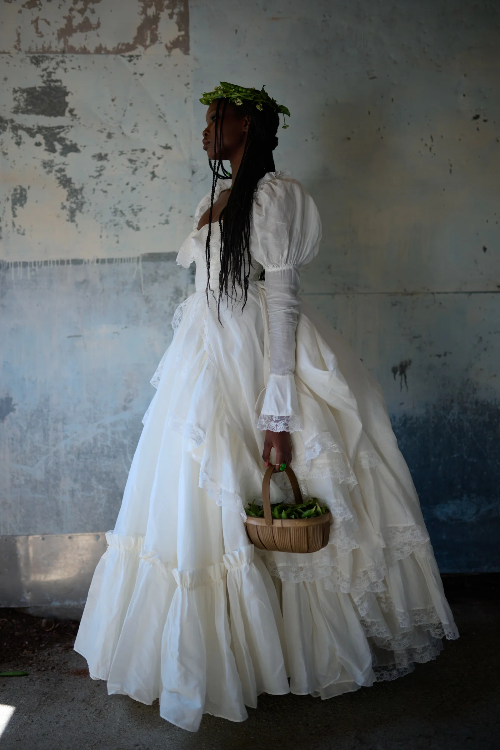 The Ivory Silk Organdy Maiden Gown - Image 49