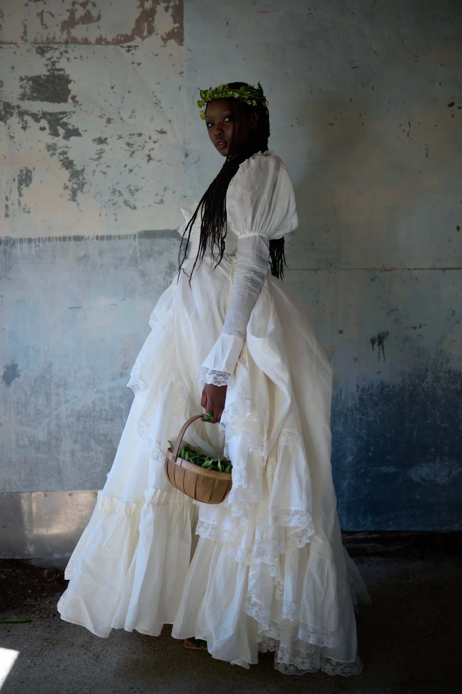 The Ivory Silk Organdy Maiden Gown - Image 50