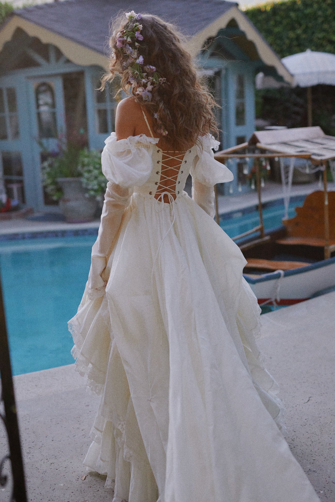 The Ivory Silk Organdy Maiden Gown - Image 6