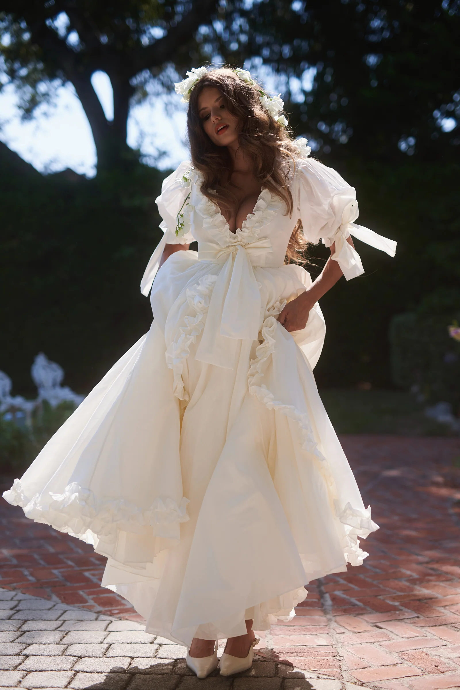 The Ivory Organdy Marie Gown - Image 9
