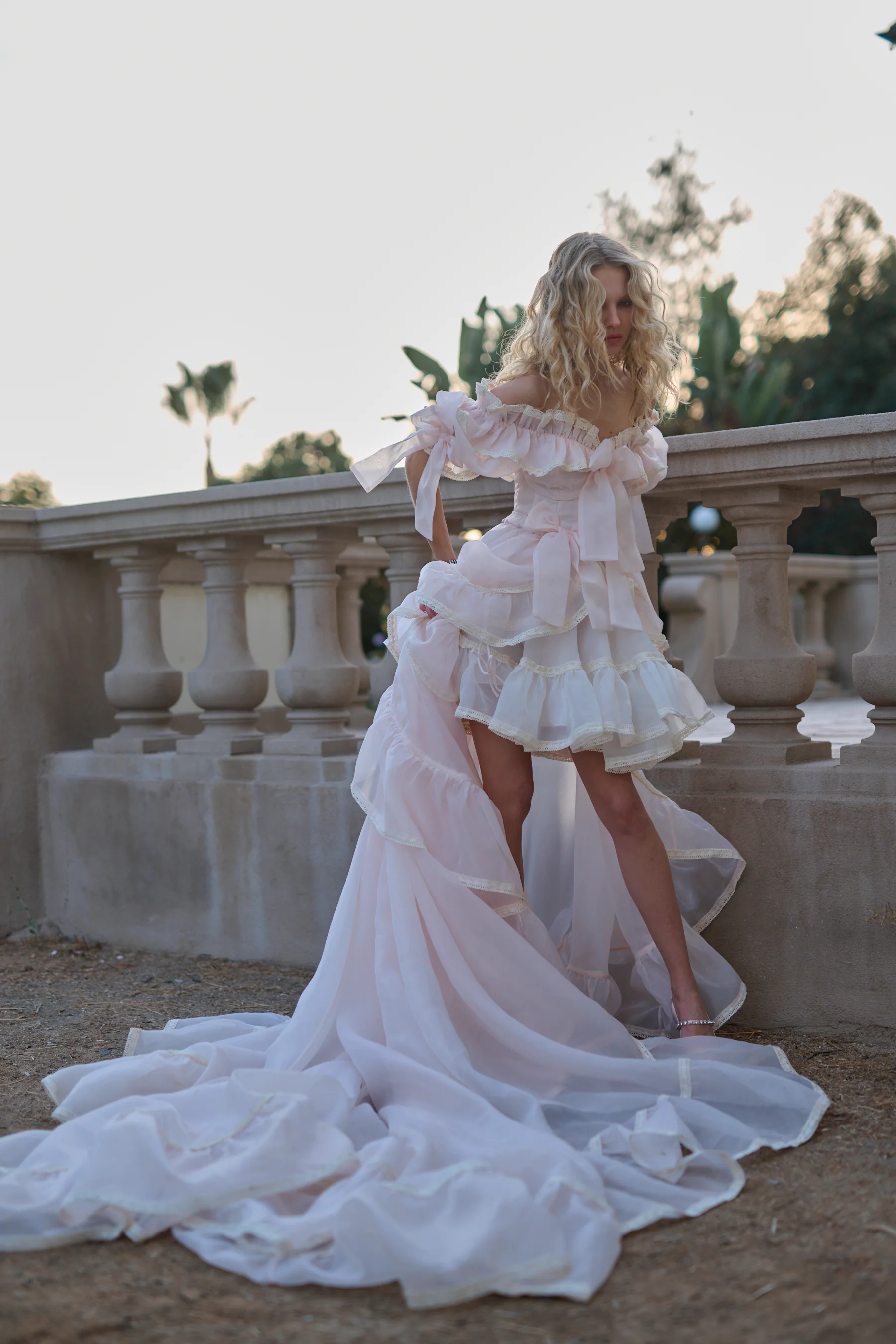 The Peach Skin Duchess Tournure - Image 7