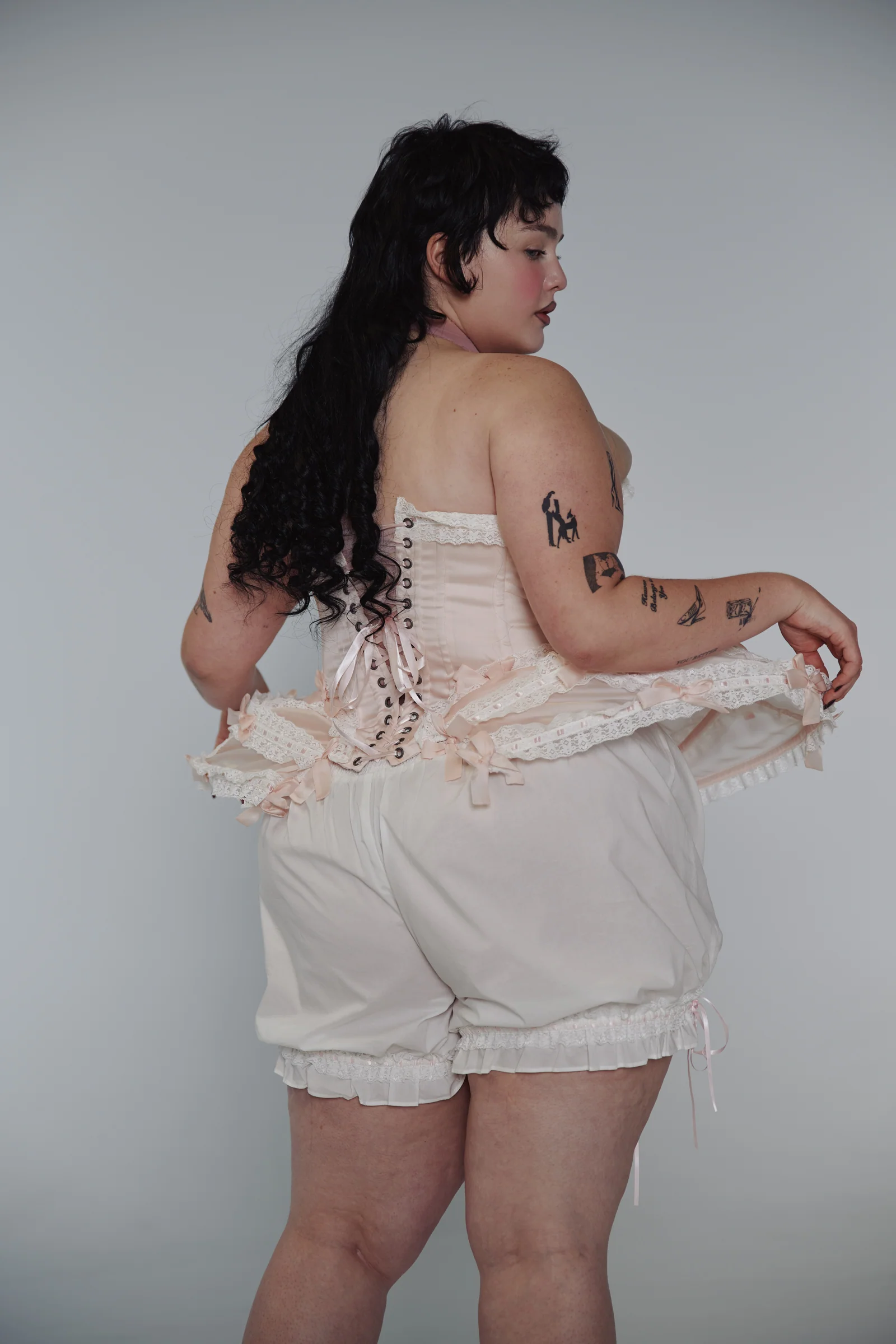 The Silk Satin Powder Gossamer Corset - Image 12