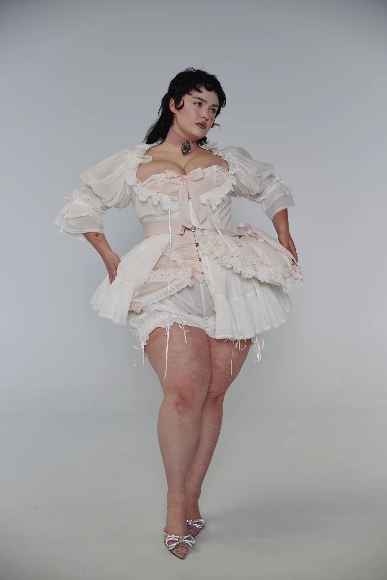 The Silk Satin Powder Gossamer Corset - Image 8