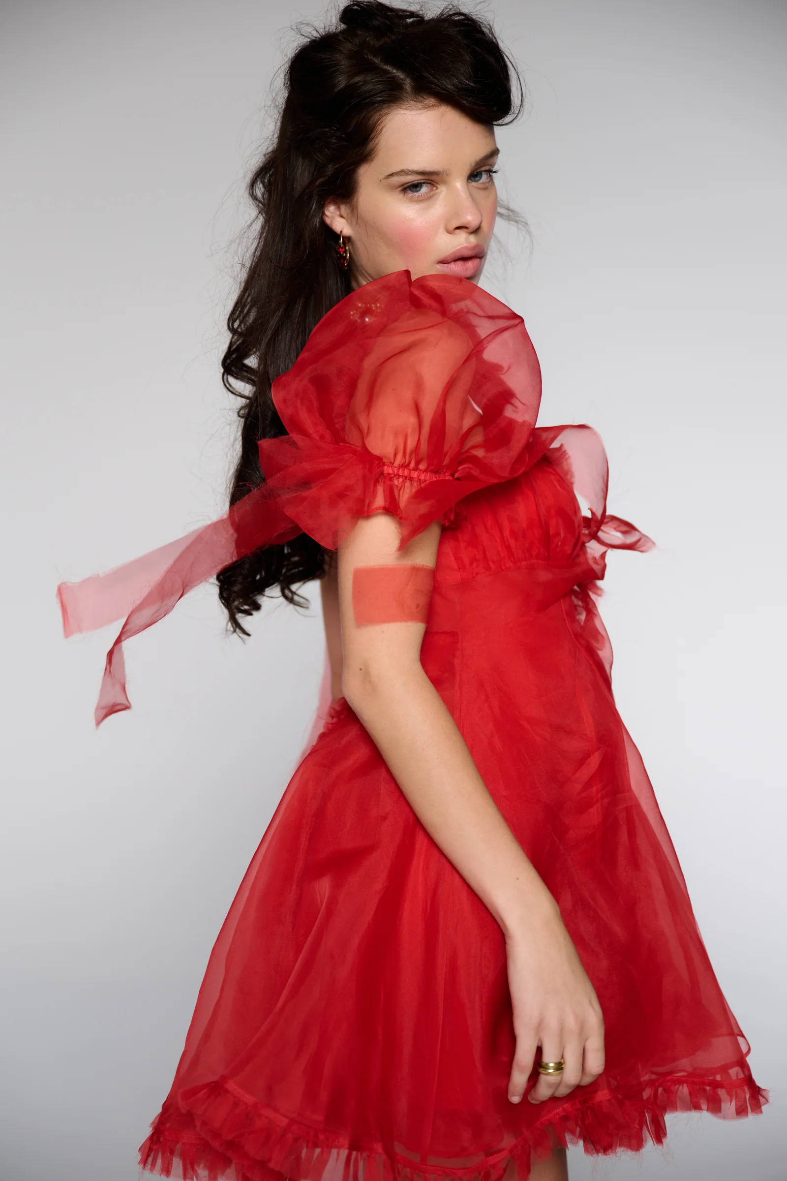 The Revolt Red Silk Organza Tulum Dress - Image 10