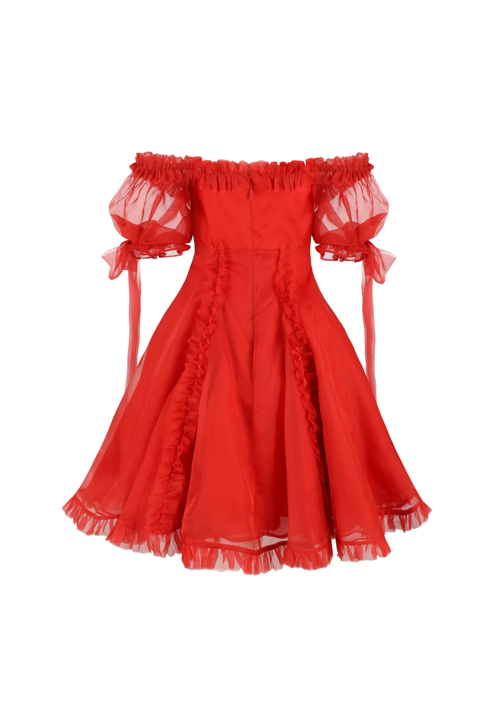 The Revolt Red Silk Organza Tulum Dress - Image 11